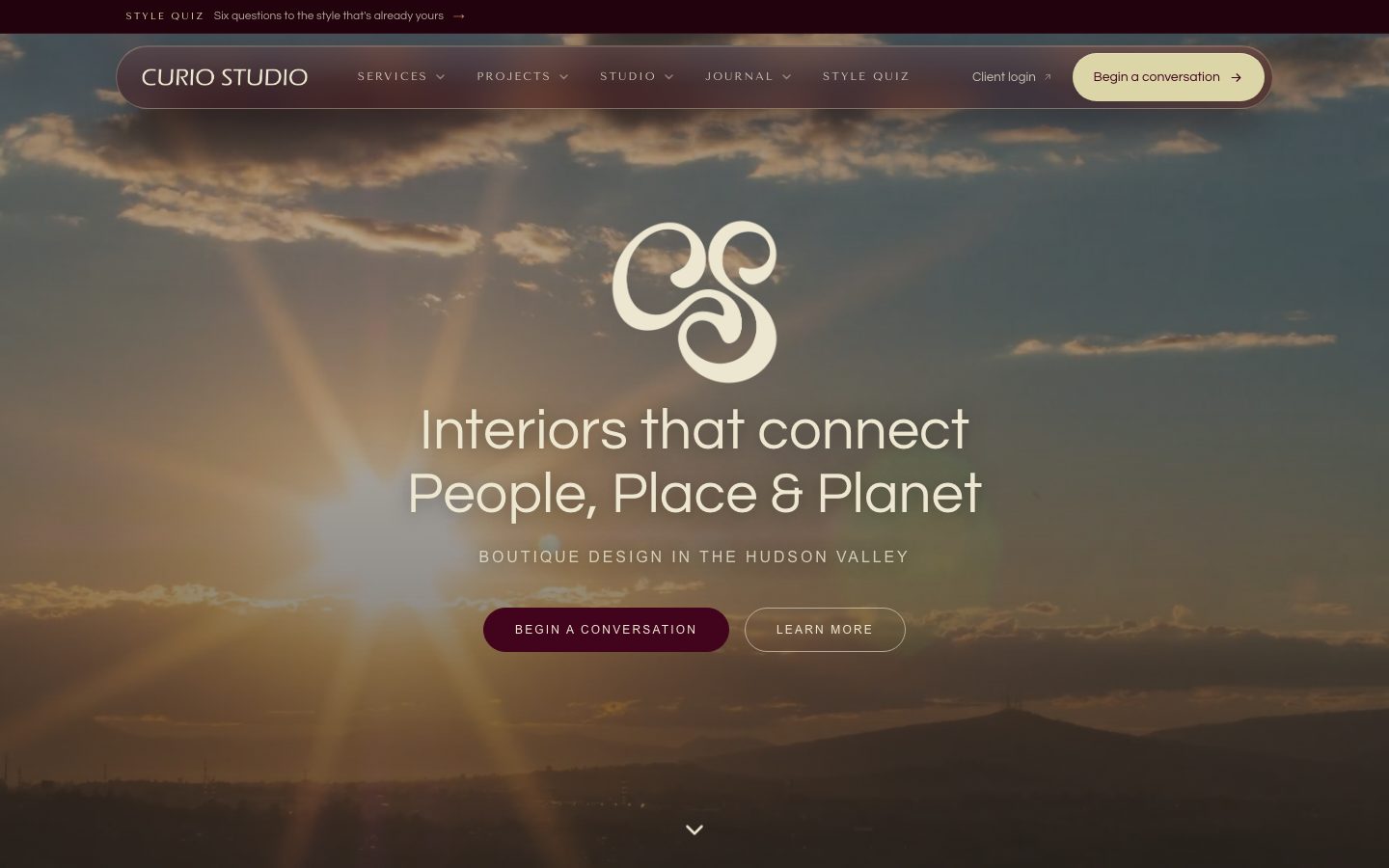 The Curio Studio home page